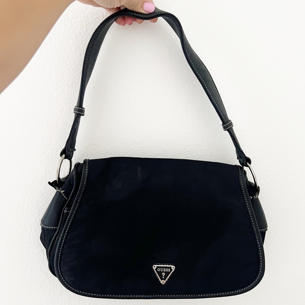 Vintage guess nylon shoulder bag black